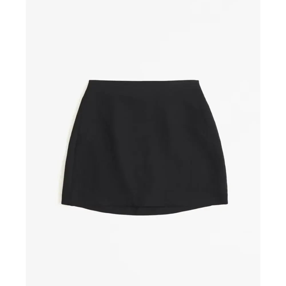 Abercrombie & Fitch The Af Scarlett Premium Crepe Mini Skort - S Black - Picture 5 of 5